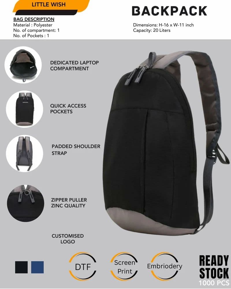 little wish waterproof polyster backpack