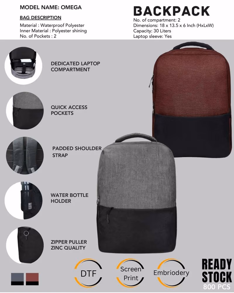 omega waterproof polyster backpack